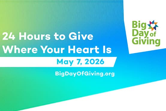 Big Day of Giving artwork: “24 Hours to Give Where Your Heart Is.”